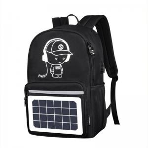 black oxford fabric solar backpack