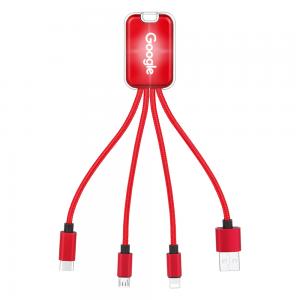 3 in 1 USB Charging Cables with LED Logo