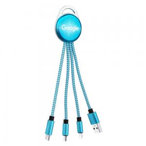 3 in 1 USB Charging Cables with LED Logo