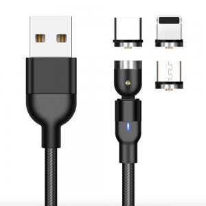 360 Degree Rotatable & Replaceable Connector USB Data Cable